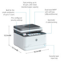 L HP LaserJet Pro 3102fdn Laser-Multifunktionsdrucker 4in1 LAN ADF Duplex