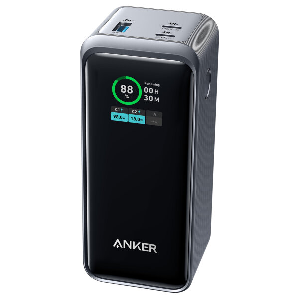 Anke Prime PowerBank 20.000mAh (200W) schwarz 2x USB-C 1x USB-A inkl. Display black