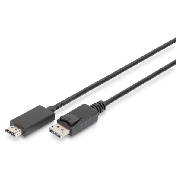 Digitus DisplayPort > HDMI (ST-ST) 2m Adapterkabel 4K 60Hz Black