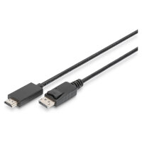 Digitus DisplayPort > HDMI (ST-ST) 2m Adapterkabel 4K 60Hz Black