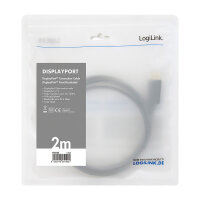 LogiLink DisplayPort 1.4 (ST-ST) 2m Anschlusskabel 8K 60Hz Schwarz