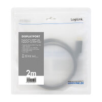 LogiLink DisplayPort 1.2 > HDMI (ST-ST) 2m Adapterkabel 4K Schwarz