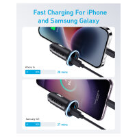 Anker Innovations Anker 323 - Auto-Netzteil - 52.5 Watt - 3 A - IQ 3.0, Fast Charge - 2 Ausgabeanschlussstellen (USB, 24 pin USB-C)
