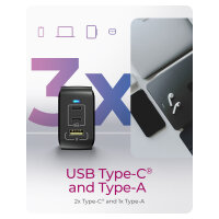 3-Port IcyBox 65W GaN mit PD 3.0