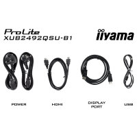 61cm/24" (2560x1440) iiyama ProLite XUB2492QSU-B1 16:9 WQHD IPS 0,5ms 100Hz HDMI DP USB Speaker Pivot Black