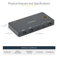 2 PORT HYBRID USB-C KVM SWITCH