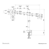 Neomounts Tischhalterung für 2 LCD-Display (10"-27") vollbeweglich - Schwarz