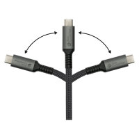 GoodConnections USB-C 2.0 (ST-ST) 0,5m Anschlusskabel Textilmantel 240W Anthrazit