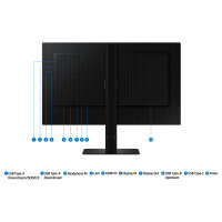 61cm/24" (2560x1440) Samsung LS24D600UAUXEN 16:9 WQHD IPS 5ms 100Hz DP HDMI USB-C Pivot KVM Black
