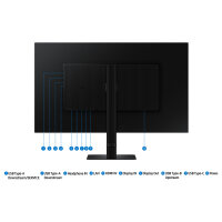 80cm/32" (2560x1440) Samsung LS32D600UAUXEN 16:9 WQHD IPS 5ms 100Hz DP HDMI USB-C Pivot KVM Black