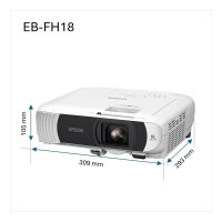 (1920 x 1080) Epson EB-FH18 Projektor 4100 Lumen 3LCD Speaker White FHD