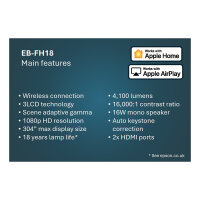 (1920 x 1080) Epson EB-FH18 Projektor 4100 Lumen 3LCD Speaker White FHD