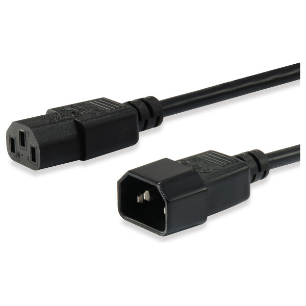 Equip Kaltgeräteverl.-Kabel IEC C14 -> IEC C13 St/Bu 3m sw