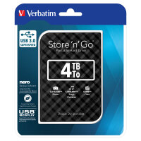 2,5" Verbatim 6.3cm 4TB USB 3.0 Storen Save Gen2 Black