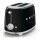 SMEG Toaster 2-Schlitz kompakt 50s Style TSF01BLEU, Schwarz, Hochglanz