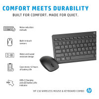 HP Tastatur+Maus 230 Kabellos Weiß Deutsch