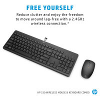HP Tastatur+Maus 230 Kabellos Weiß Deutsch