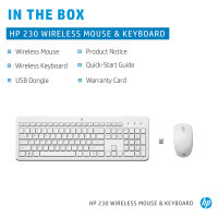 HP Tastatur+Maus 230 Kabellos Weiß Deutsch