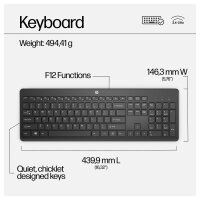HP Tastatur+Maus 230 Kabellos Weiß Deutsch