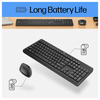 HP Tastatur+Maus 230 Kabellos Weiß Deutsch
