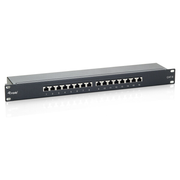 Equip Patchpanel 16x RJ45 Cat6 19" FTP 1HE ISO/IEC schwarz