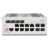 Digitus 8+4P Industrial Gigabit Ethernet PoE Switch L2...