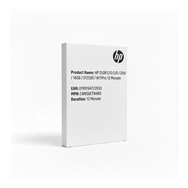 HP 250R G10 CU5-120U/16GB/512SSD/W11 Pro 12 Monate