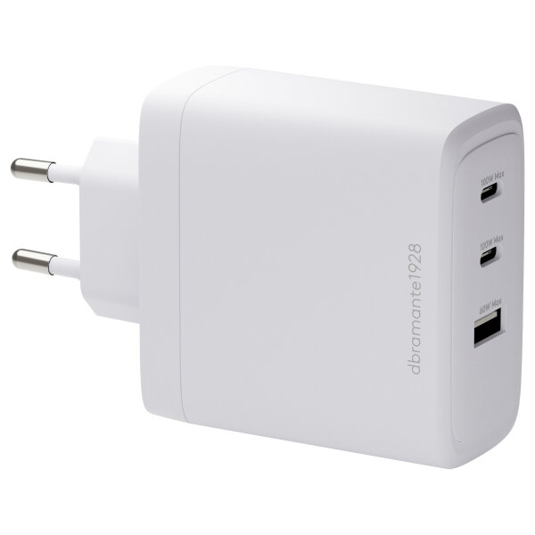 dbramante1928 re-charge - Netzteil - 100 Watt - 3 Ausgabeanschlussstellen (2 x USB-C, USB) - wei