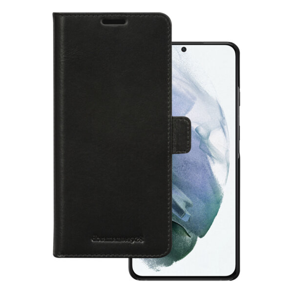 dbramante1928 Lynge - Flip-Hlle fr Mobiltelefon - genarbtes Leder - Schwarz - fr Samsung Galaxy S21+ 5G