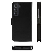 dbramante1928 Lynge - Flip-Hlle fr Mobiltelefon - genarbtes Leder - Schwarz - fr Samsung Galaxy S21+ 5G
