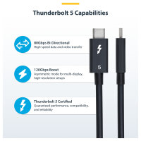 Thunderbolt-Kabel 80Gbps/120Gbps (5) 1m black