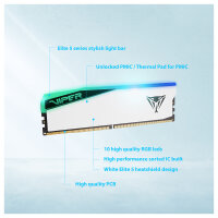 48 GB Patriot DIMM 6000 (2x 24 GB) Dual-Kit (wei, PVER548G60C42KW, Viper Elite 5 RGB, INTEL XMP, AMD EXPO)