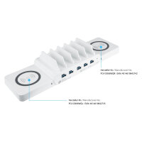 GoodConnections USB Desktop Schnellladestation 110W 10-Port 5xUSB-C/5xUSB-A QC3.0 Weiß