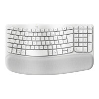 Logitech Wave Keys wireless ergonomic keyboard - OFFWHITE - (DE) - 2.4GHZ/BT - N/A - CENTRAL-419 - UNIVERSAL