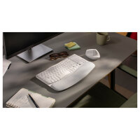 Logitech Wave Keys wireless ergonomic keyboard - OFFWHITE - (DE) - 2.4GHZ/BT - N/A - CENTRAL-419 - UNIVERSAL