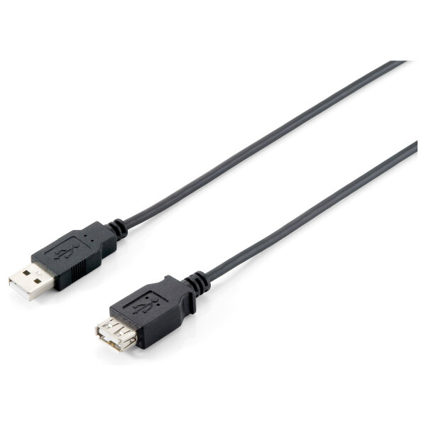Equip Kabel USB-A 2.0 -> A Verl. St/Bu 3.00m 480Mbps sw Polybeutel