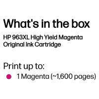 HP INK CARTRIDGE NO 963XL MAGENTA