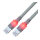 EasyLan DualBoot LED Patchkabel RJ45 S/FTP Cat.6 (Class E), mit saCon Stecker, LSOH, grau, 2,5 m