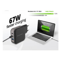CONCEPTRONIC Ladegerät 3Port GaN 2xUSB-C/1xA 67WPD3.0/PPS sw