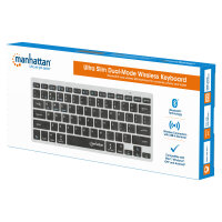 MANHATTAN Slim Funktastatur anthrazit Bluetooth 3.0/2.4GHz