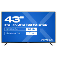109,2cm/43" (3840x2160) JAPANNEXT JN-IPS430UHD60F 16:9 IPS 60Hz HDMI USB WLAN Speaker Black