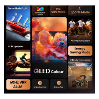 214cm/85" (3840x2160) Hisense 85E77Q 16:9 QLED 60Hz 3x HDMI 2x USB WLAN Triple-Tuner HDR10+ Dolby Vision Black