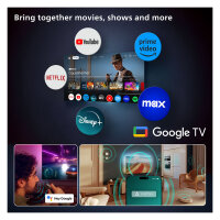 194cm/77" (3840x2160) Philips 77OLED810/12 16:9 OLED 144Hz 4x HDMI 2.1 2x USB LAN WLAN Ambilight Google TV HDR10+ Dolby Vision Black
