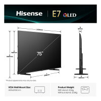 189cm/75" (3840x2160) Hisense 75E77Q 16:9 QLED 8ms...