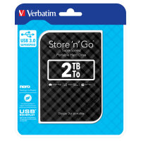 2,5" 2TB Verbatim 6.3cm (2.5") USB 3.0 Storen Go Gen2 Black retail