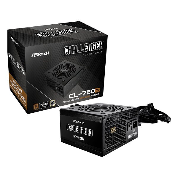 750W ASRock Challenger Series CL-750B 750W ATX 80+ Bronze black retail