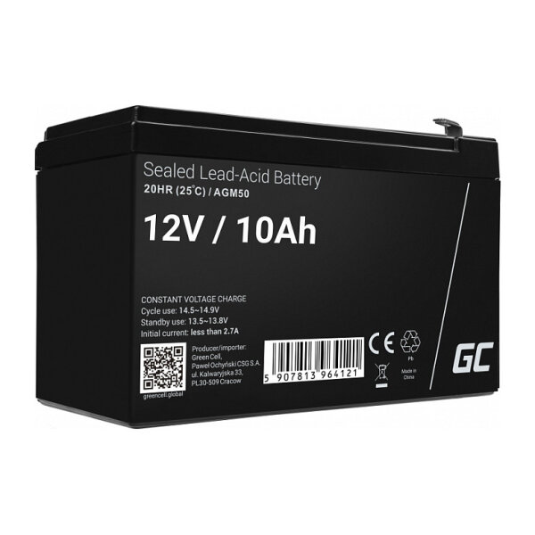 Green Cell Ersatzbatterie AGM50 12V/10Ah AGM