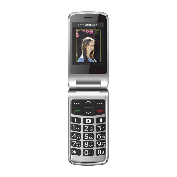 Beafon SL645 - 2G, Silver Line, Grotastenklapphandy, schwarz-silber