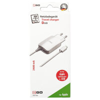 2GO Ladegerät 12W Lightning + 1x USB, Kabel 1,4m,...