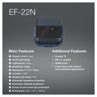 EPSON EF-22N Laser Projector 1.000lm Full HD 3LCD Technology